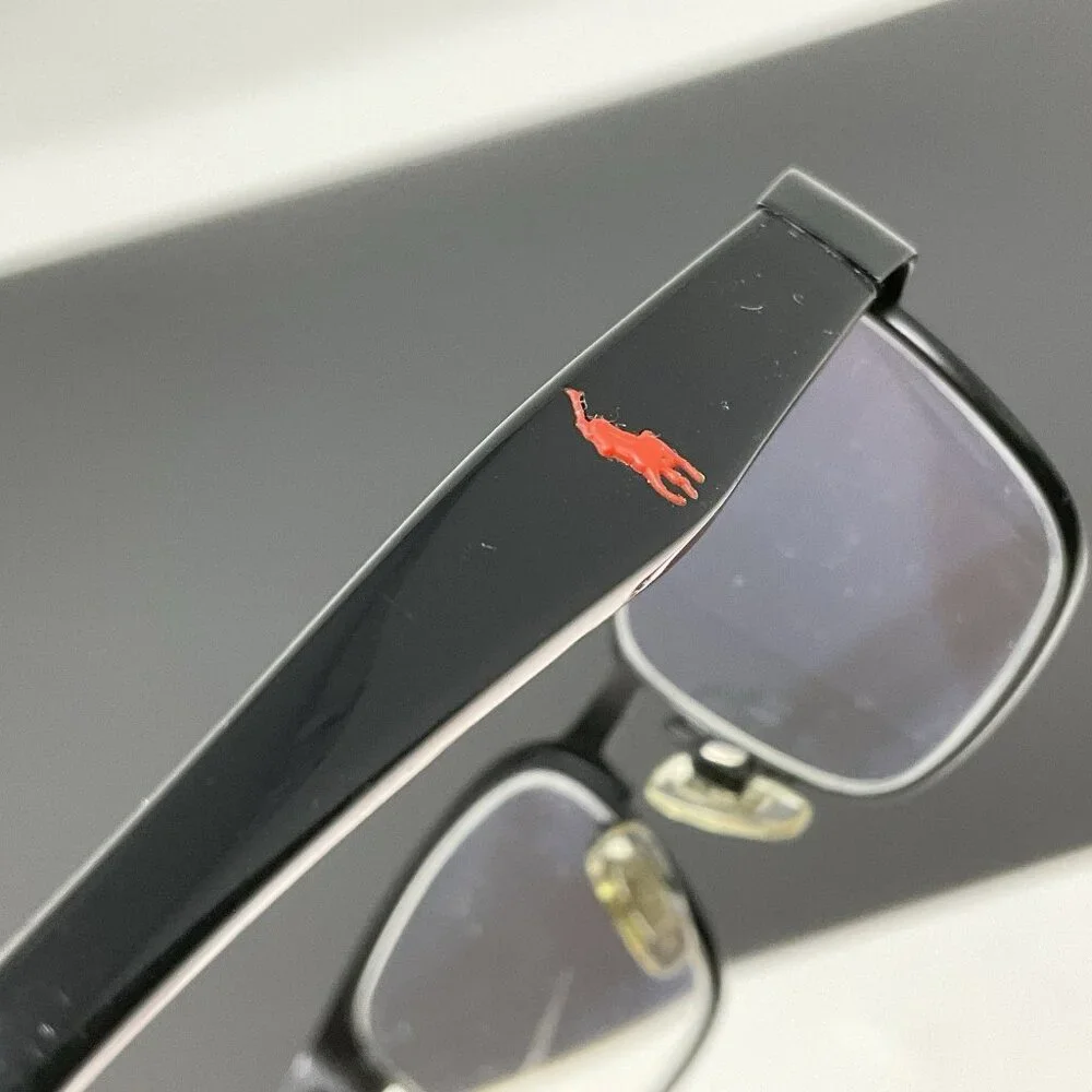 Polo Ralph Lauren 8036 3136 Black Red Rectangle Kids Eyeglasses Frames 46-15 125